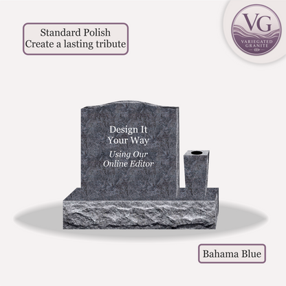 Upright Monument With 1 Vase – 20x6x20 upright on 32x12x6 Base