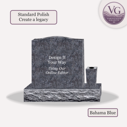 Upright Monument With 1 Vase – 24x6x24 upright on 36x12x6 Base