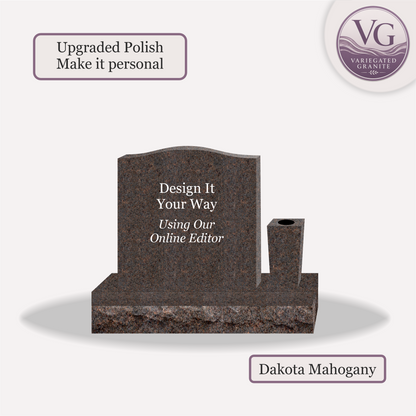 Upright Monument With 1 Vase – 20x6x20 upright on 32x12x6 Base