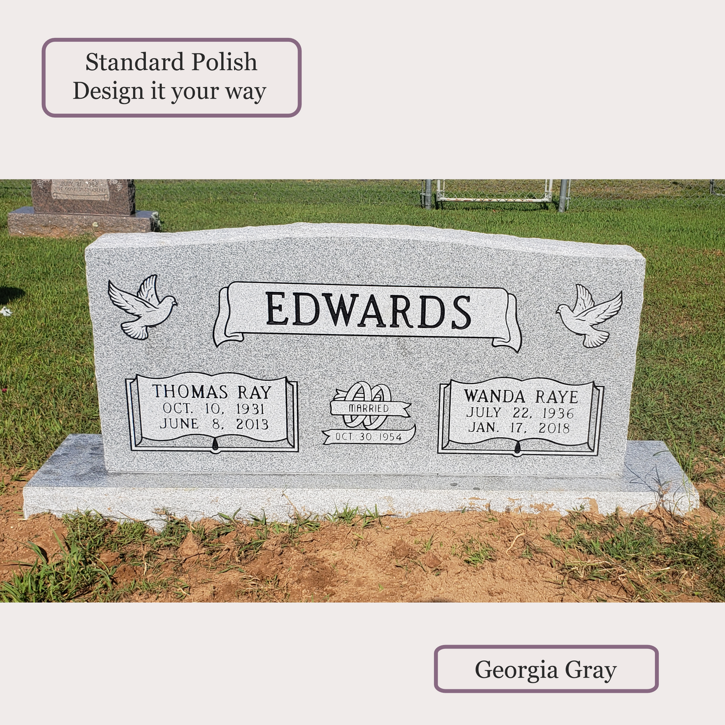 Companion Monument – 48x6x22 upright on 60x12x6 Base