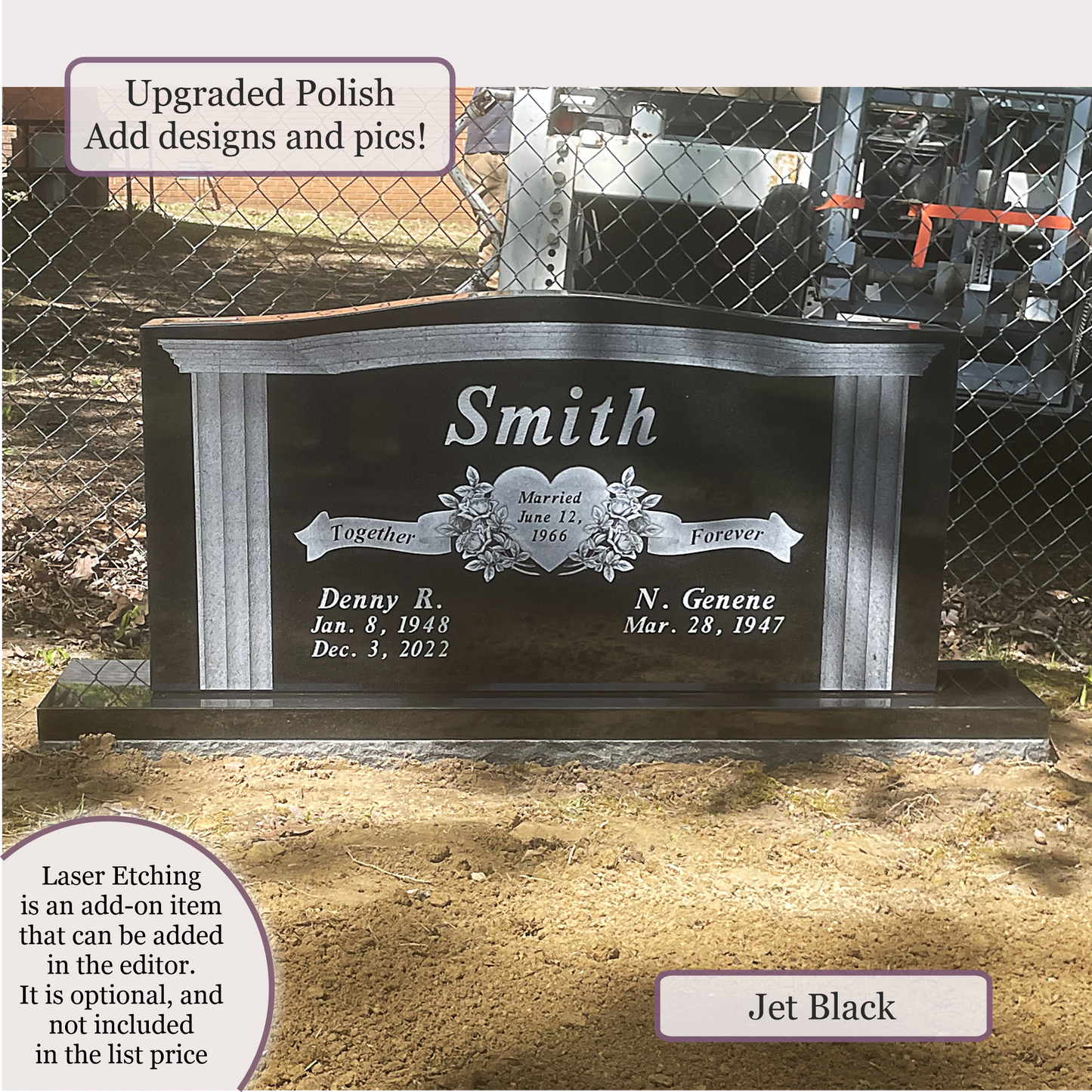 Companion Monument – 48x6x24 upright on 60x12x6 Base