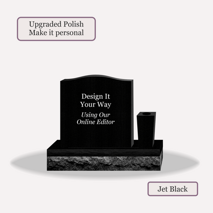 Upright Monument With 1 Vase – 20x6x20 upright on 32x12x6 Base