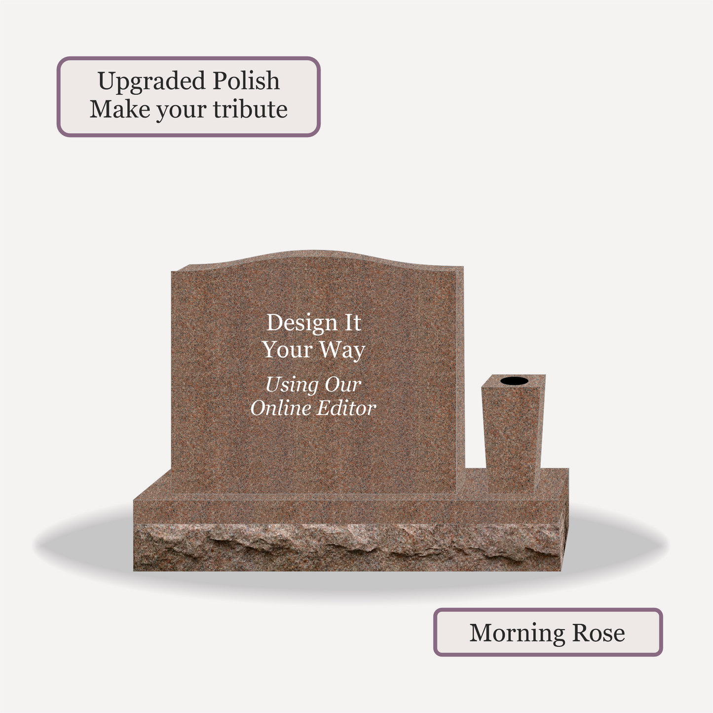 Upright Monument With 1 Vase – 24x6x20 upright on 36x12x6 Base